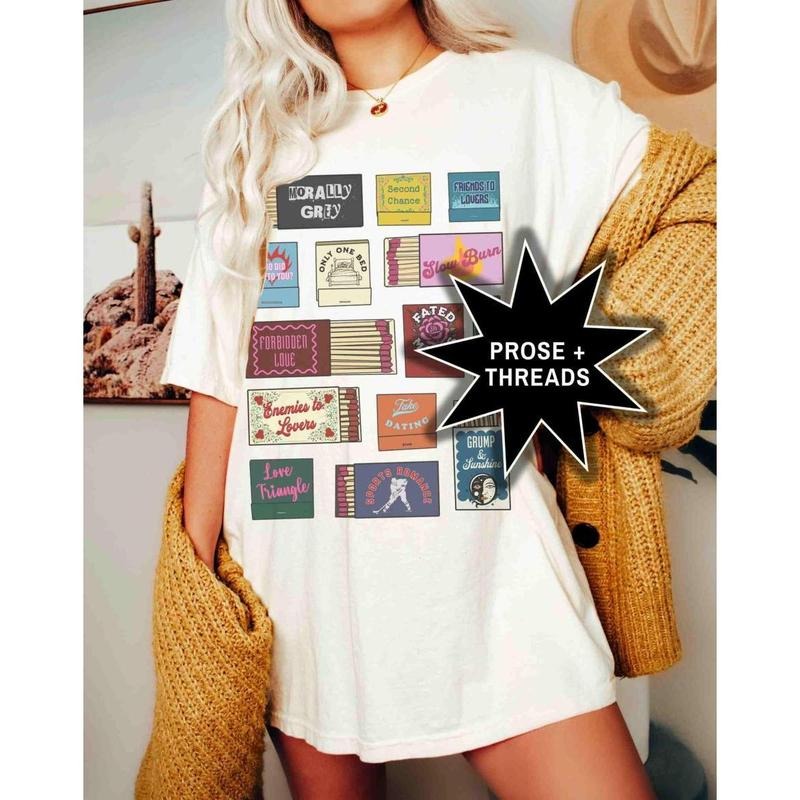Book Trope Matchbox Shirt, Enemies to Lovers Morally Grey Gifts For Book Lovers Romantasy Bookstagram Shirt Booktok Merch Dark