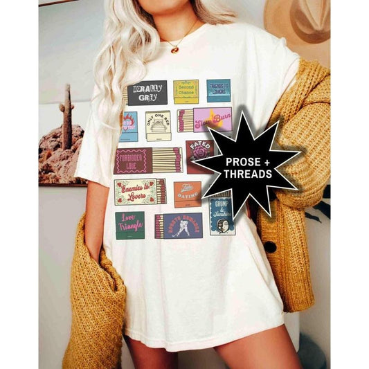 Book Trope Matchbox Shirt, Enemies to Lovers Morally Grey Gifts For Book Lovers Romantasy Bookstagram Shirt Booktok Merch Dark