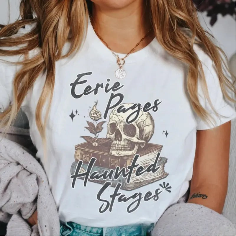 Bookish Halloween T-Shirt DRG, Spooky Funny Halloween T-Shirt, Halloween Reading T-Shirt DRG, Halloween Book Lover Gift for Birthday