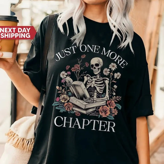 Bookish Tees Just One More Chapter Shirt, Bookworm T-Shirt, Book Lover Shirts, Reading t-shirt, Book Shirt, Librarian Shirts, Book Club Shirts