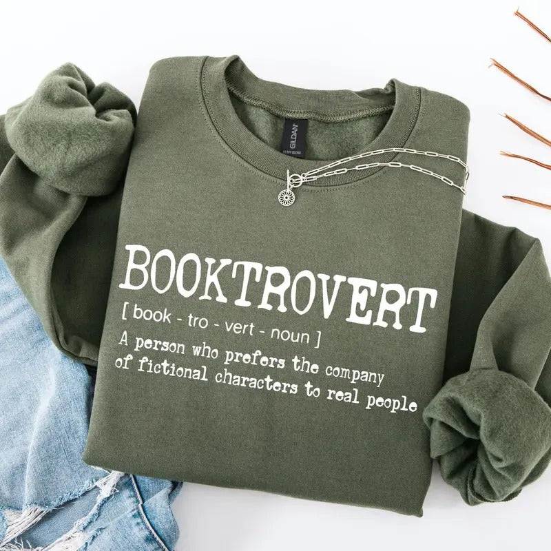Booktrovert Shirt, Book Lover Gift for Women, Classic Literature Hoodie, Bookish Girl Sweat, Bookworm Hoodie, Gift for Librarian
