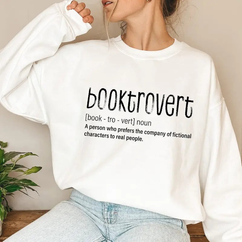 Booktrovert Shirt, Book Lover Shirt for Women, Classic Literature Hoodie, Bookish Girl Sweat, Bookworm Hoodie, Gift for Librarian