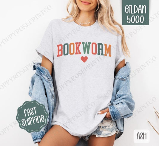 Bookworm Shirt Gildan, Book Lover Tee, Bookish Women's Tshirt Plus Sizes