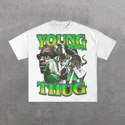 Bootleg YOUNG THUG T-shirt, Vintage YOUNG THUG Graphic Tee, Y2k, Hip Hop, Unisex T-Shirt, Gift For Men Women Menswear Top Streetwear