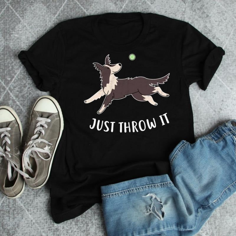 Border Collie Shirt, Women Men, Funny Dog Lover Gift, Cute Collie T-shirt, Pet Tee, Dog Mom, Dog Dad, Gift For Him Her, Fly Ball Agility made in usa