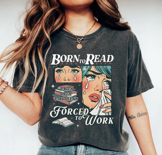 Born To Read Bookish Shirt, Funny Reader Book Addict Tee, Spicy Books Sweater, Smut Shirt, Aesthetic Shirt