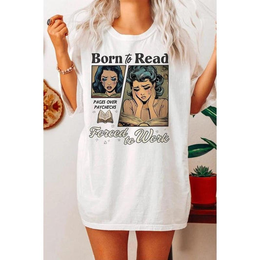 Born To Read Bookish shirt, Book Lover, Funny Reader Book Addict, Spicy Books, Dark Romance, Born to Read Forced to work shirt