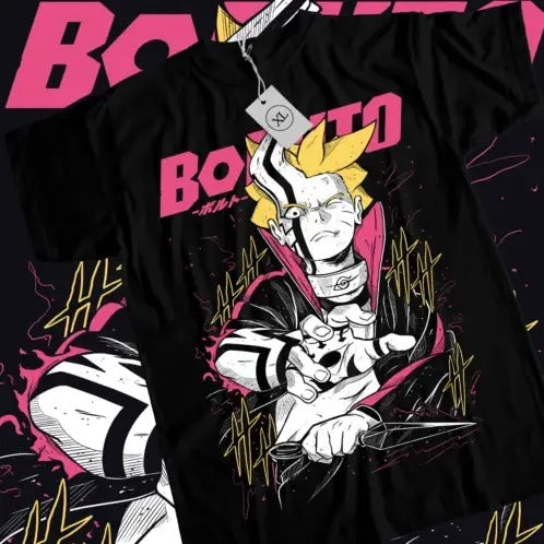 Boruto T-shirt Boruto Uzumaki Naruto Naruto Anime Manga Black Shirt Size S-5XL