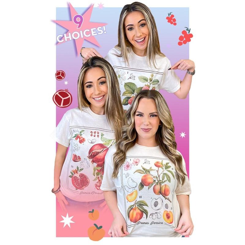 Botanical Fruit Graphic T-Shirt Tik Tok