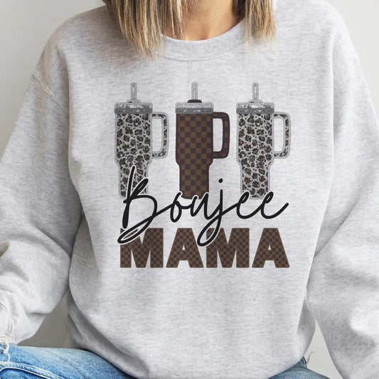 Boujee Mama Sweatshirt Mama Bougee Pullover Tumbler Mama Vibe Hoodie Checkerboard Boujee Mama Top Fun Mom Graphic Pullover Mom Vibe Sweatshirt Casual Comfy