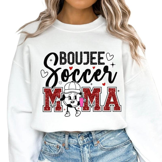 Boujee Soccer Mama Sweatshirt, Retro Mom Sweatshirt Gift, Soccer Mama, Soccer Mom, Unisex Sweatshirt, Gifts For Mom From Daughter Childs, Long Sleeve Crewneck Tee, Mom Gifts Sweater, Gifts For Birthday Fit Womenswear