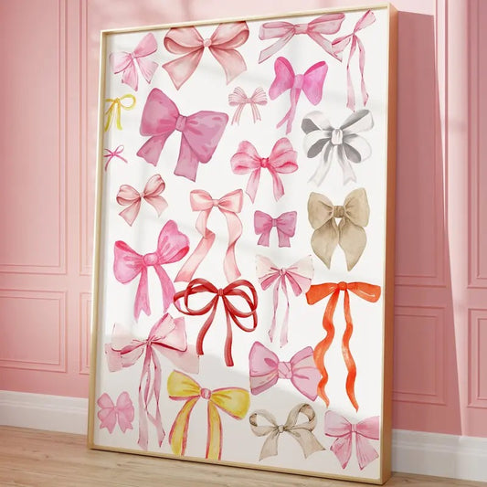 Bow Poster, Bow Laundry Poster, Vintage Room Decor, Pink Y2k, Poster Prints No Frame, Gifts For Girls Wall Art, Wall Art Room Decor, Abstract Wall Art, Gifts For Birthday Christmas Landscape Ornaments