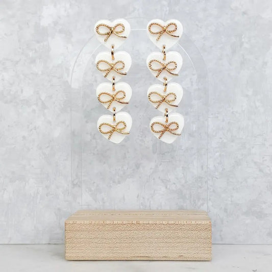 Bows & Hearts Glitter Earrings