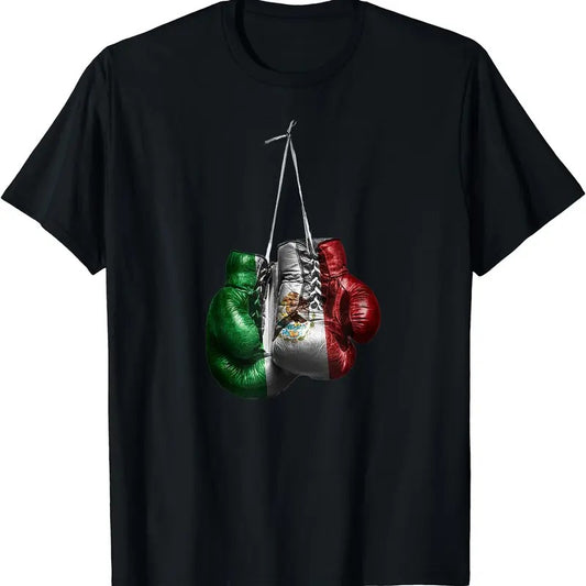 Boxing Gloves Shirt - Mexico Vintage flag T-Shirt | Unisex Cotton Tee, Short Sleeve, Size S-5XL