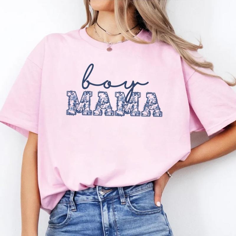Boy Mama T Shirt, Toile Boy Mama Shirt, New Mom Pregnancy Announcement, Baby Gender Reveal Tee, Mothers Day Gift, Regular Fit Short Sleeve Tee, Classic Streetwear