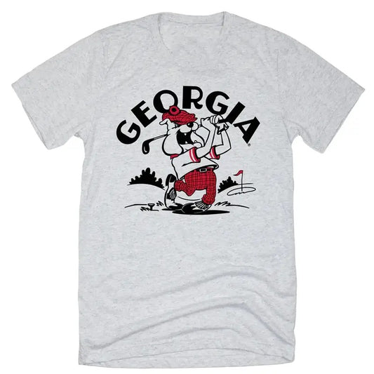 Brad Clothings Retro Georgia Bulldogs Printed Sport Tee Shirt - Graphic Cotton Top for Women - Trendy Classic Fit - NCAA College Merchandise