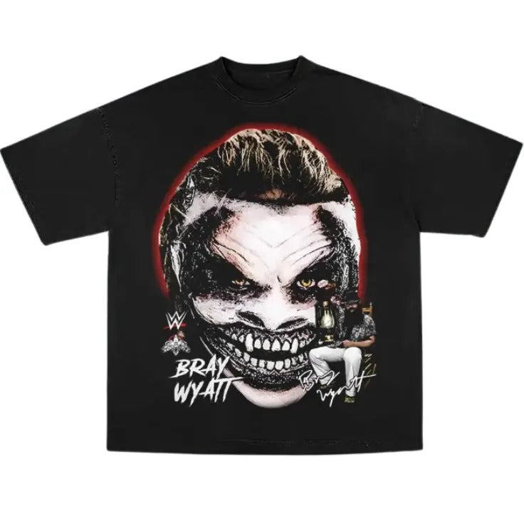 Bray Wyatt Vintage Graphic Tees, Wrestling Tshirt, Wrestler T-Shirt, WWE Shirts, Unisex Wrestling Gift Shirt Top Menswear Womenswear Streetwear Tropical Shortsleeve Crewneck Casual