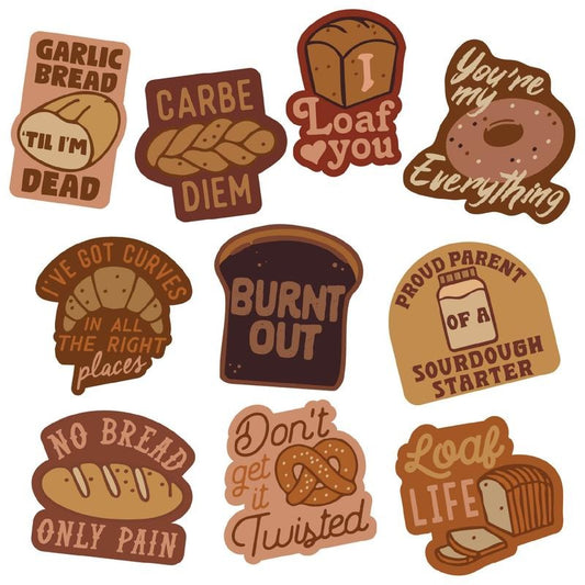 Bread Sticker Extra Large Stickers for Adults Funny Adhesives with Memes Sarcastic  Funny Food  Multi