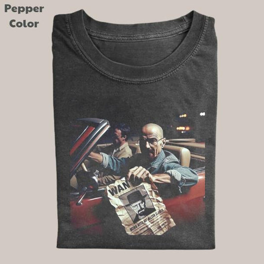 Breaking Bad Vintage Graphic Tee, Walter Jesse Wanted T-Shirt, Unisex Meme Cringe Funny Dumb Shirt, Menswear Womenswear Streetwear