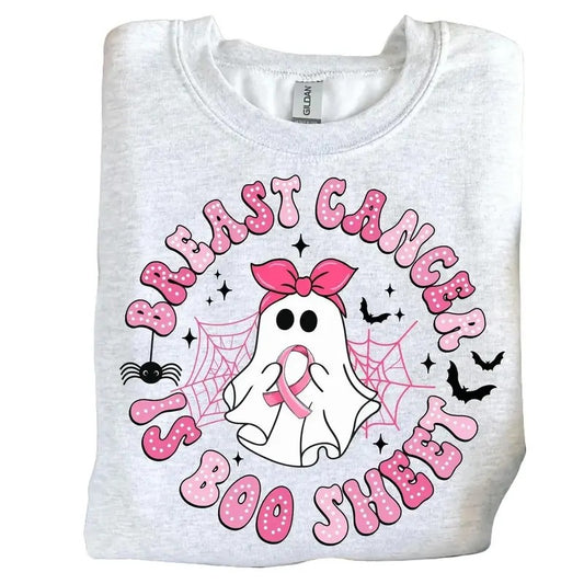 Breast Cancer is Boo Sheet Shirt, Funny Halloween Pink Boo Breast Cancer shirt, Breast Cancer Awareness Halloween Pink Ghost & Ribbon T-shirt and Sweatshirt Menswear Top