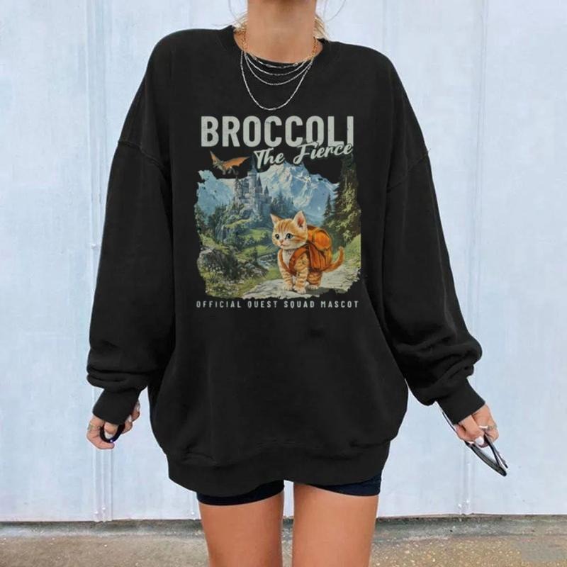 Broccoli The Fierce Shirt, Fourth Wing Inspired, Fantasy Bookish Sweater, Dragon Rider Gift, Retro Quest Squad Tee, Bookworm Bookish Pullover Tee