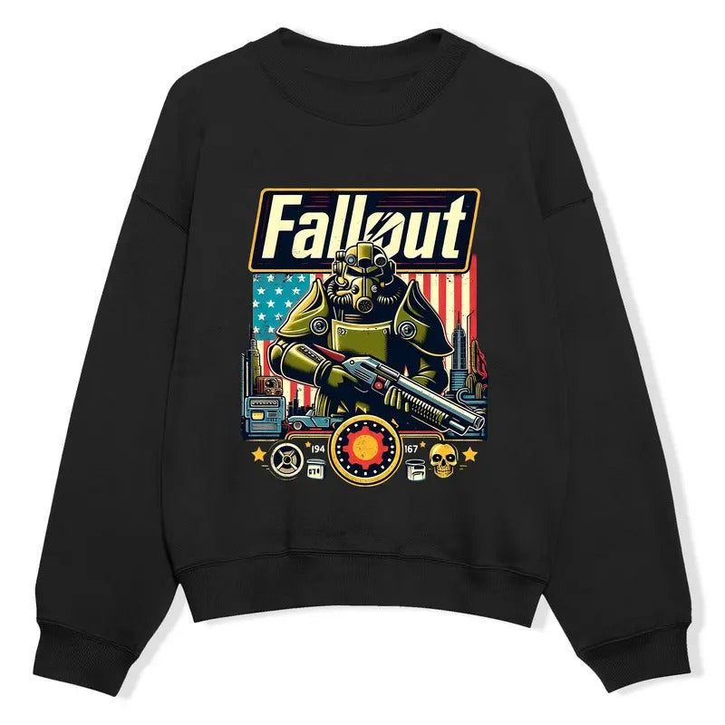 Brotherhood Of Steel Fallout Sweatshirt, Retro Gaming Appeal, Game TV Series Power Armour, Perfect Gift For Gamer Fans, Unisex Comfort Colors Merch
