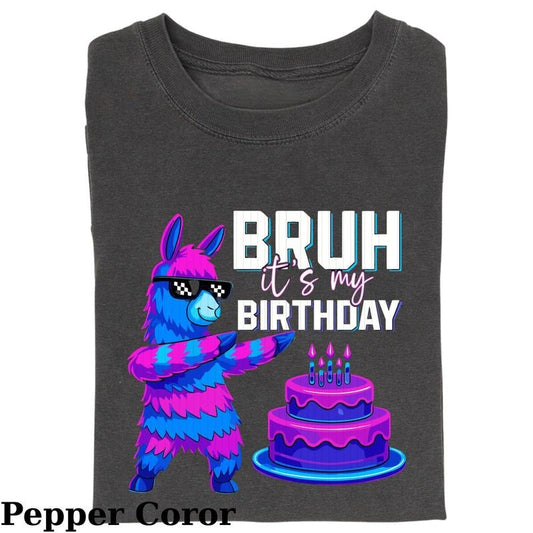 Bruh Its My Birthday T-shirt, Llama Pinata Boy Girl Family Party Bday T-shirt, Boy Birthday Shirt T-shirt, Funny Llama Birthday, Birthday T-shirt, Gift For Men Women, Menswear Womenswear Streetwear Cotton Comfort