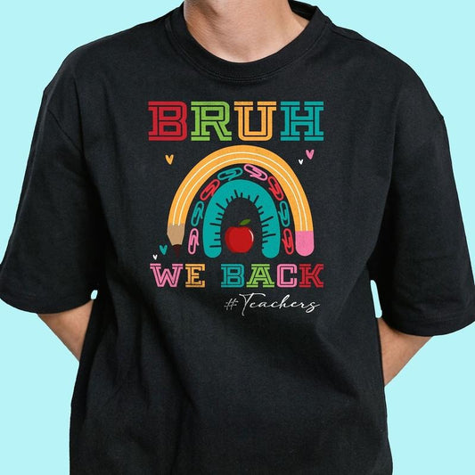 Bruh We are Back Shirt, Back to school Retro Glitter Shirt