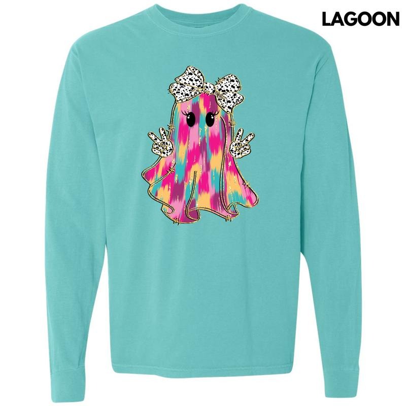 Brushstroke Ghostie Long Sleeve Comfort Colors T-Shirt 'NLB'