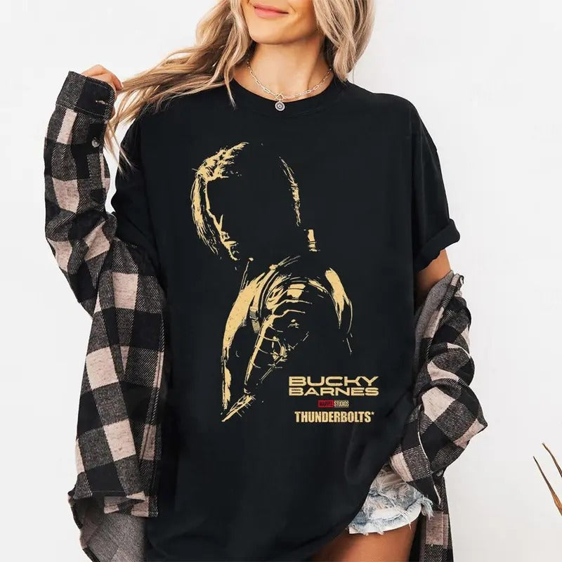 Bucky Barnes Vintage T-shirt, Thunderblts Shirt, Fans Gift Tee Relaxed Fit Cotton Casual Unisex