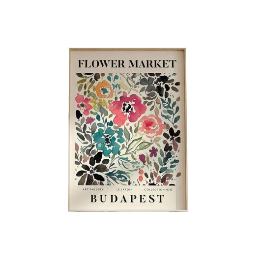 Budapest Abstract Flower Market Print, Colourful Plant Art, Floral Poster, Living Room, Bedroom, Gifts For Girls Wall Art Decor, Poster Prints No Frame, Dorm Room Decor, Vintage Poster Art, Gifts For Birthday Christmas Xmas Landscape Ornaments
