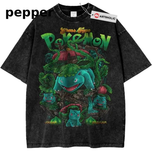 Bulbasaur Shirt, Ivysaur Shirt, Venusaur Shirt, Pokemon Shirt, PKM Shirt, Anime Shirt, Vintage T-Shirt Menswear Underwear Top