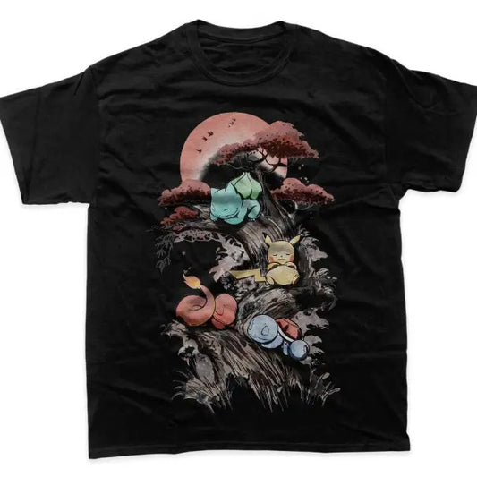 Bulbasaur x Squirtle x Charmander x Pikachu Vintage Tee, Pokemon Graphic Tees, Unisex Anime Shirt, Sweatshirt Menswear Womenswear Streetwear