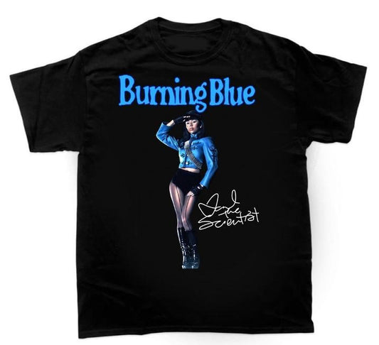 Burning Blue T-Shirt with Mariah The Scientist Signature. Rare Collectible for Her Fans Comfort Cotton