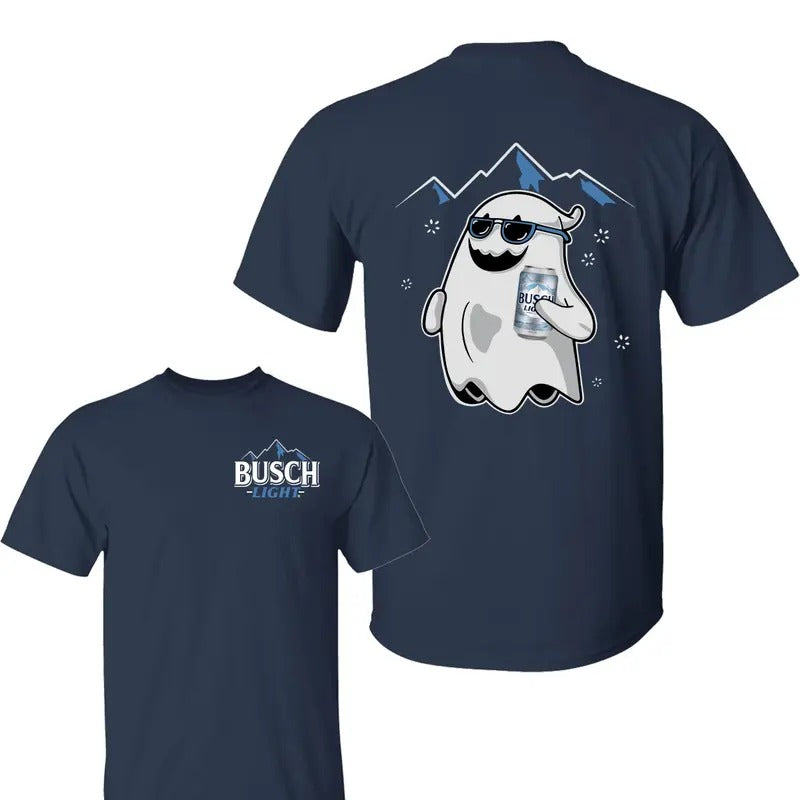 Buscch Light Ghost Halloween T-Shirt, Halloween Shirt, Buscch Light Shirt, Unisex Classic Cotton Tee with 2 Sided Graphic Print in All Sizes, For Women, For Men