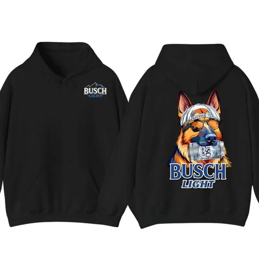 Busch German Shepherd 2 Sided Unisex Hoodie, Funny Dog With Beer Shirt, Vintage Shirt For men For women
