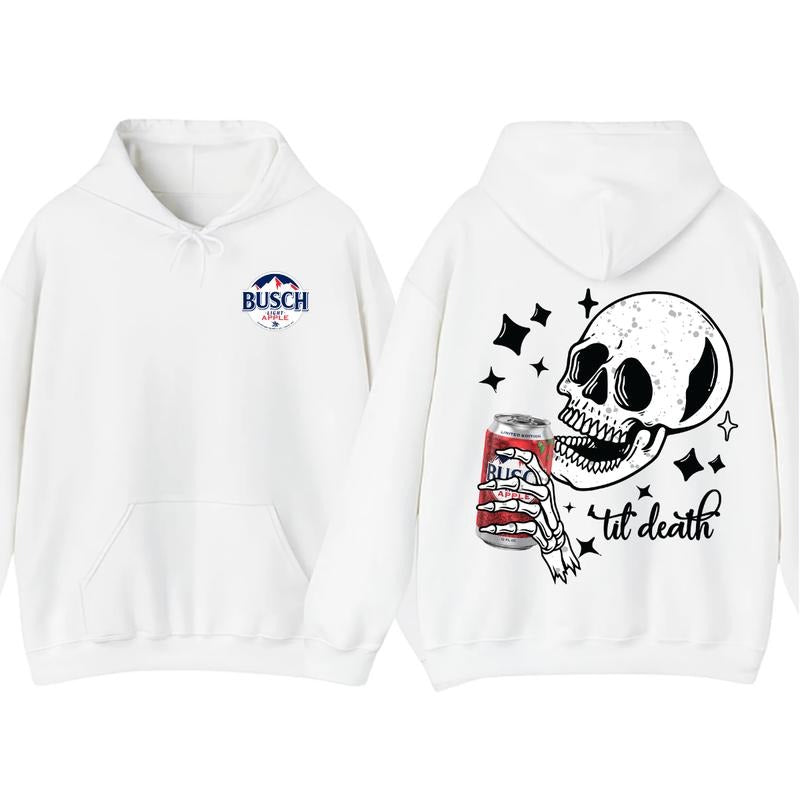 Busch Light Apple Funny Til Death Hoodie and T-Shirt, Stylish Soft Cotton Tops, Unisex Outfits for Men For Women Menswear
