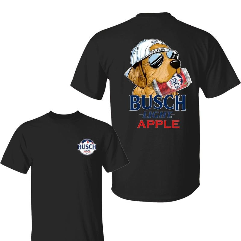 Busch Light Apple Golden Dog Shirt, Hunting Shirt, Buscch Light Apple T-Shirt, Fun Beer Lover's Tee Featuring a Cool Golden Retriever