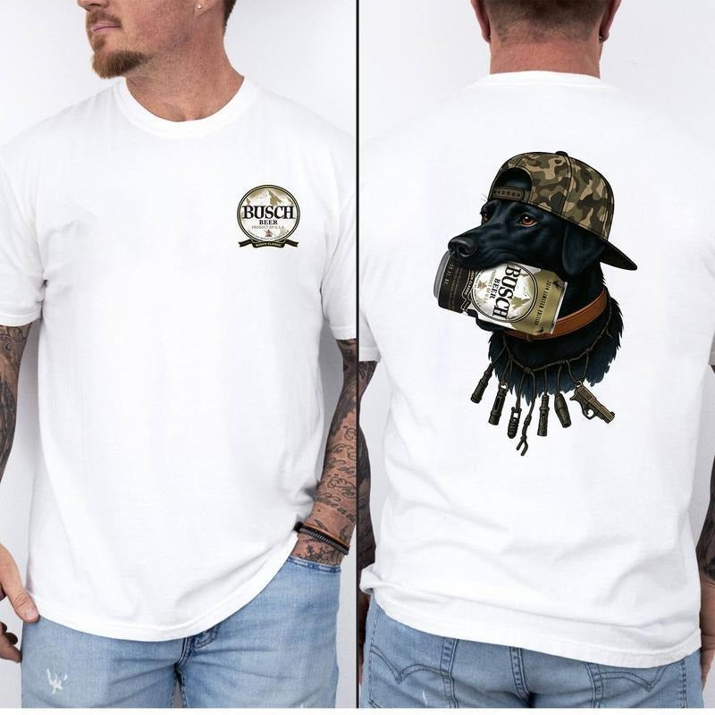 Busch Light Beer Dog Lover T-Shirt - Sweatshirt - Hoodie, Drinking Graphic Tee, Father's Day Dog Lover Apparel Shirt, Perfect Gift for Beer Lovers and Dog Owners, Men's Graphic Tees