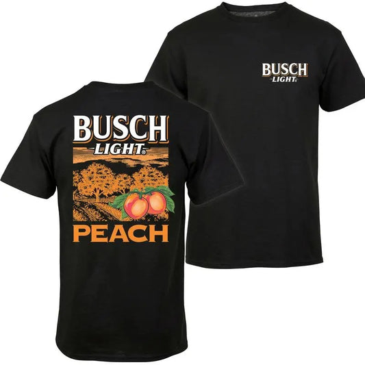 Busch Light Peach Scenic T-Shirt, Menswear Top, Colorful, Classic Cotton Short Sleeve For Men, For Women, Casual Tops for Unisex