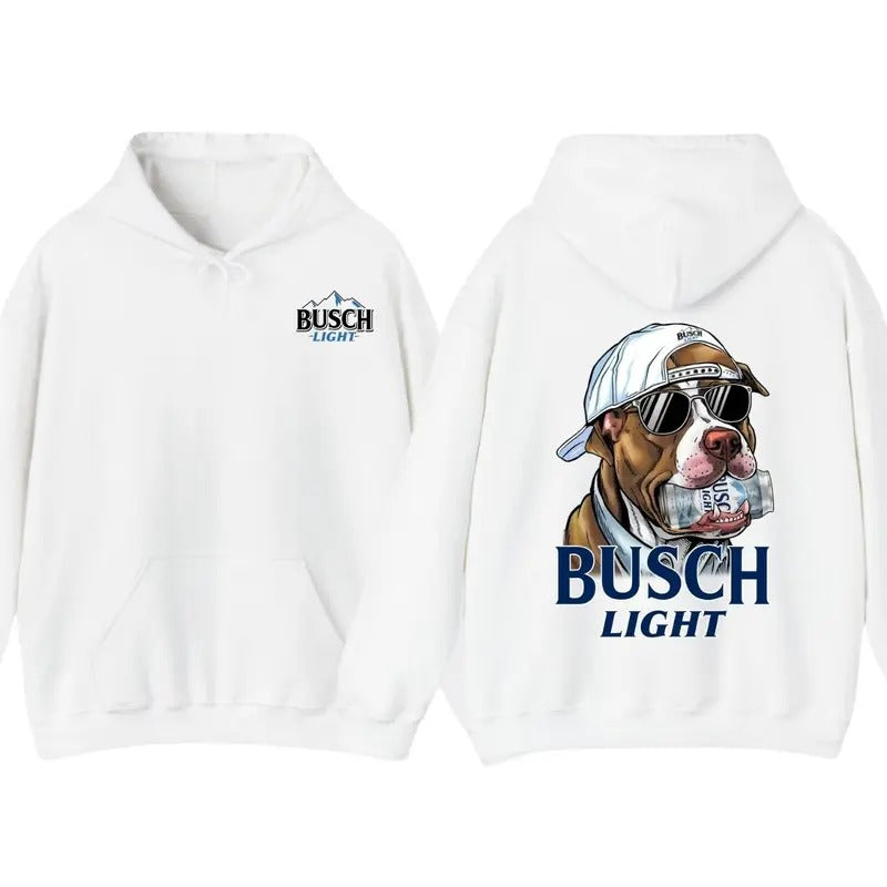 Busch Pitbull Dog Unisex Hoodie, Busch Light Shirt, Outdoors Funny Beer, Full Colors, For Men, For Women