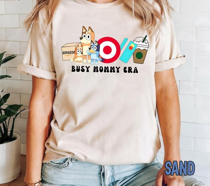 Busy Mom Era Blue Mom Shirt, Cool Mom Club Tee, Retro Groovy Blue Mom Tee, Blue Chilli Heeler Shirt, Blue Mama, Mum Life Gift, Unisex T-Shirt, Gifts For Mother Mama, Short Sleeve Tee Shirt, Gifts For Birthday