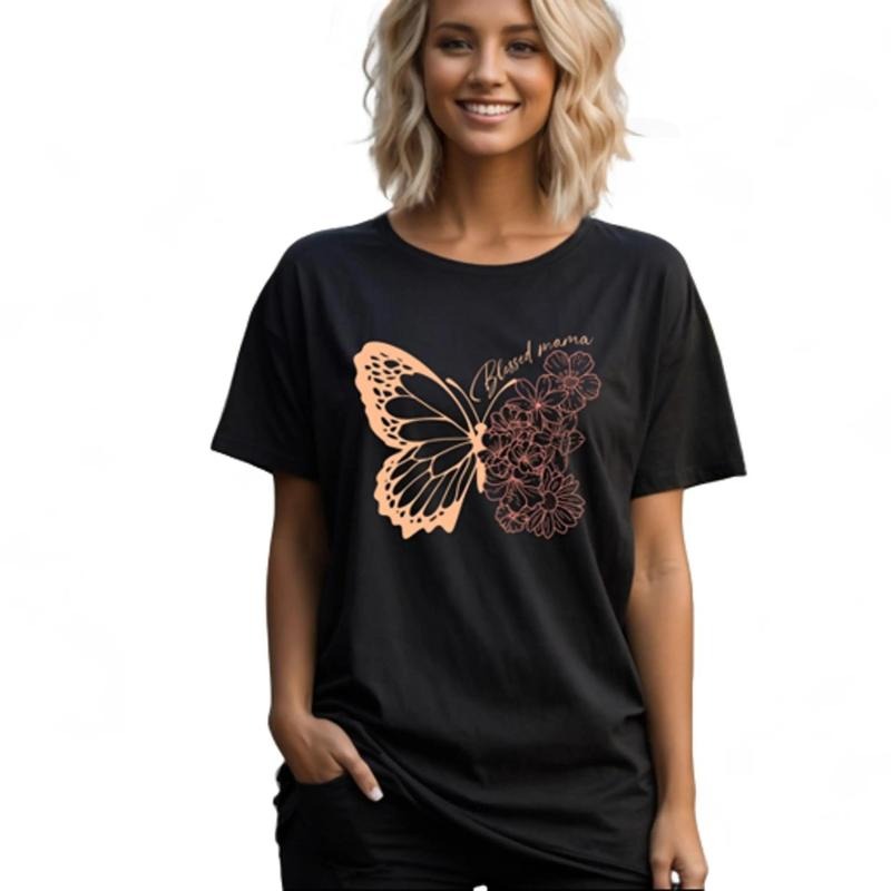Butterfly Floral Blessed Mama Comfort colors Tee shirt