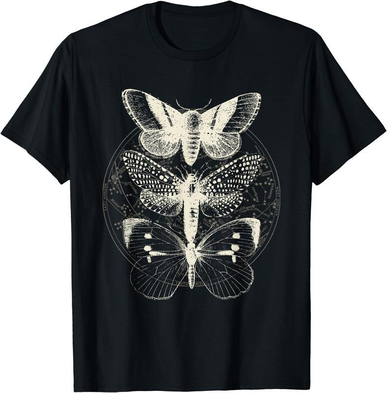 Butterfly Moth Witchcore Insect Astronomy Lover Witchy T-Shirt