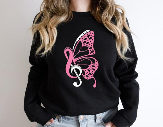 Butterfly Music Notes Shirt, Funny Musician T-shirt, Cute Music Lover Gift Sweater, Music Teacher Hoodie, Music Note Tee For Woman, Piano Teacher Sweatshirt. Casual Fabric