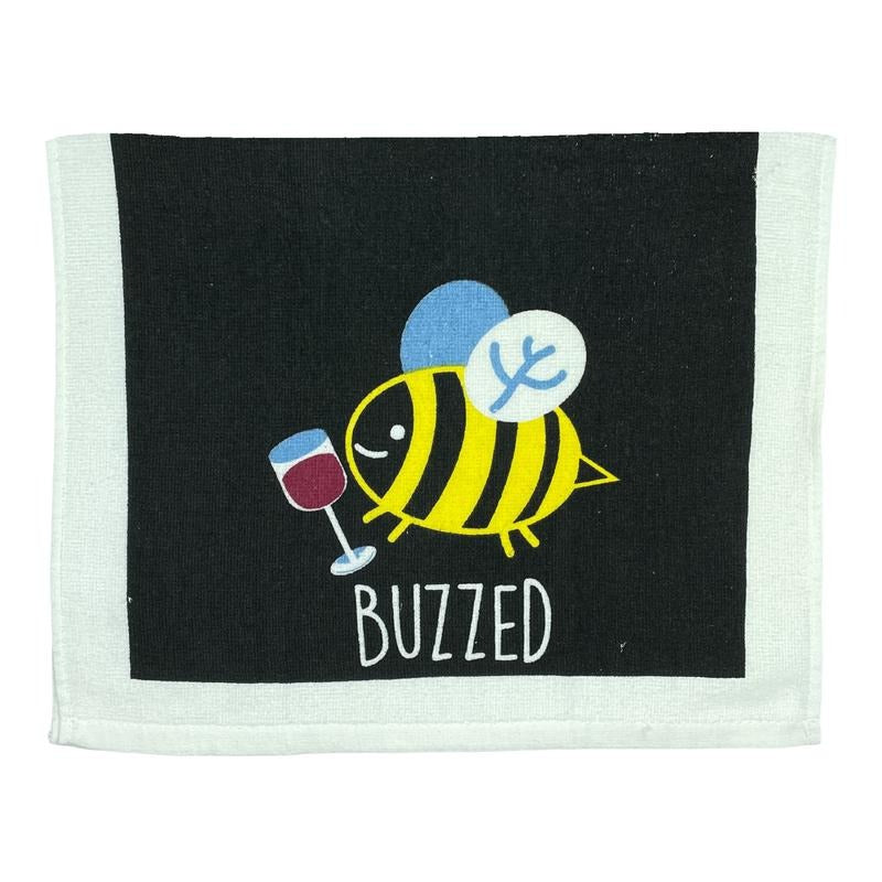 Buzzed Funny Wine Drinking Bumble Bee Tea Towel Funny Dish Towels Soft Adsorbent Tea Towel