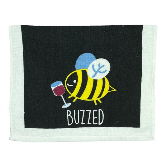 Buzzed Funny Wine Drinking Bumble Bee Tea Towel Funny Dish Towels Soft Adsorbent Tea Towel