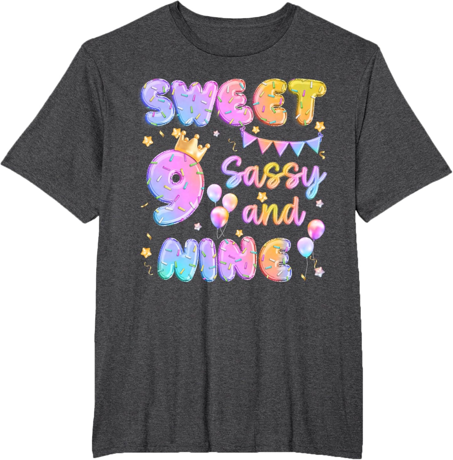 Sweet 9 Sassy And Nineth 9th Birthday Donut Theme Girl Gifts