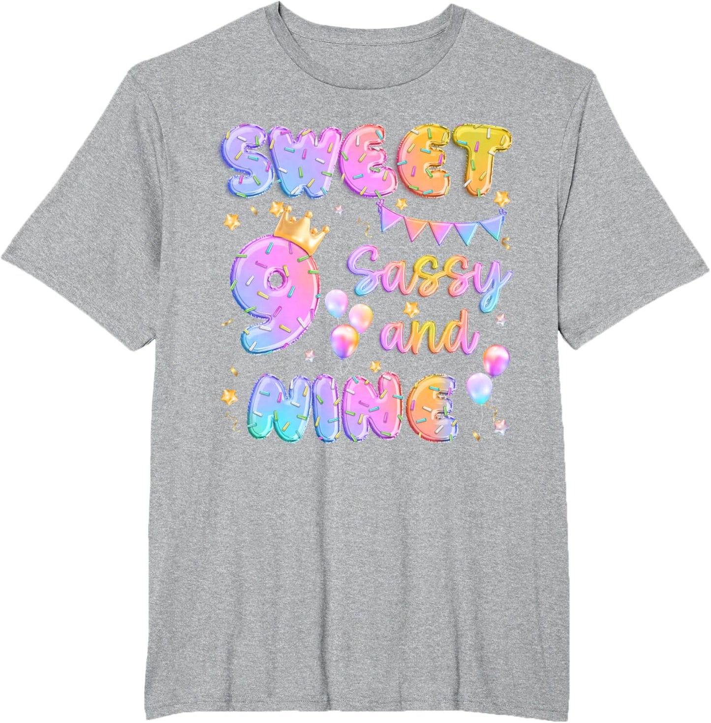 Sweet 9 Sassy And Nineth 9th Birthday Donut Theme Girl Gifts