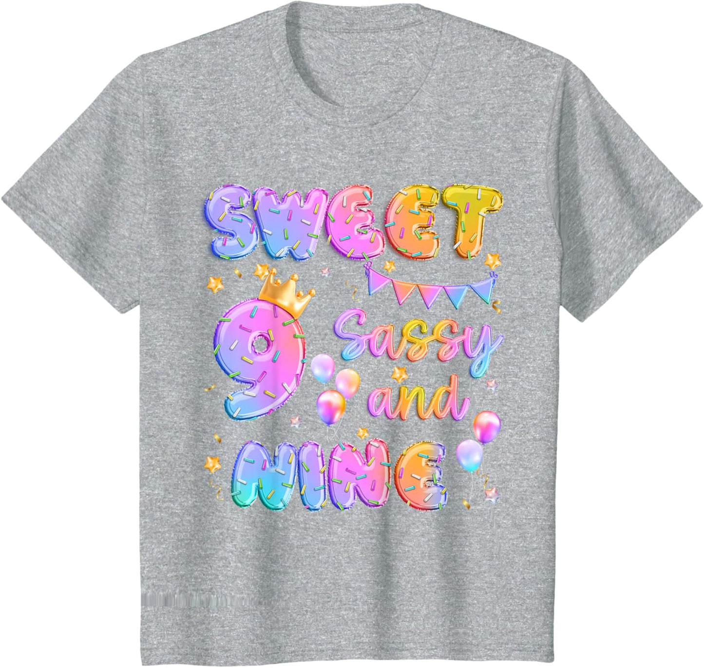 Sweet 9 Sassy And Nineth 9th Birthday Donut Theme Girl Gifts
